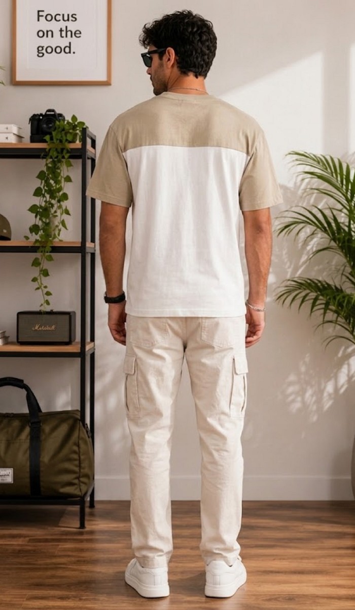 Erkek Beyaz O Yaka Basic T-Shirt 